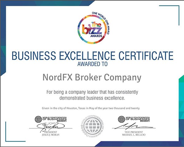 Konfederasi Bisnis Dunia Mempersembahkan NordFX dengan Business Excellence Award1